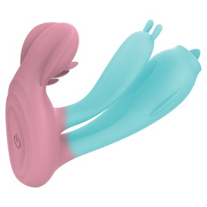 App remote control two-color three-way tongue licking rear court wearing female vibrator video interaction can increase pleasure