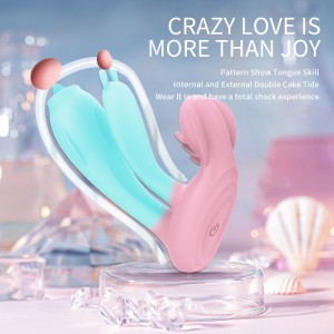 App remote control two-color three-way tongue licking rear court wearing female vibrator video interaction can increase pleasure