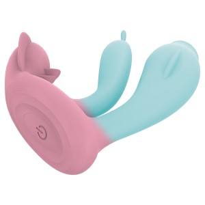 App remote control two-color three-way tongue licking rear court wearing female vibrator video interaction can increase pleasure