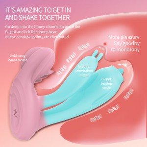 App remote control two-color three-way tongue licking rear court wearing female vibrator video interaction can increase pleasure